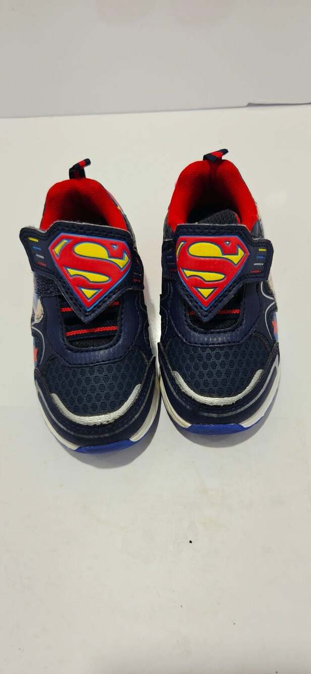 Geox J Ciberdron Superman Boys Light-Up Sneakers Shoes US 7
